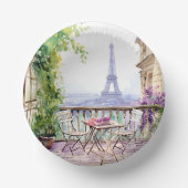 Watercolor Eifel Tower Paris Pappteller (Vorderseite)