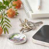 Watercolor Eifel Tower Paris Schlüsselanhänger (Seite)