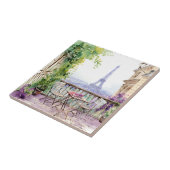 Watercolor Eiffel Tower Paris Fliese (Seite)