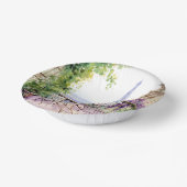 Watercolor Eiffel Tower Paris French Cafe Pappteller (Gewinkelt)