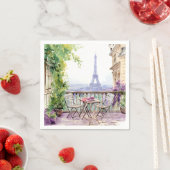 Watercolor Eiffel Tower Paris French Cafe Serviette (Beispiel)