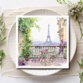 Watercolor Eiffel Tower Paris French Cafe Serviette