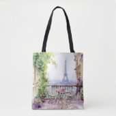 Watercolor Eiffel Tower Paris French Cafe Tasche (Vorderseite)