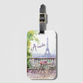 Watercolor Eiffel Tower Paris Gepäckanhänger (Vorderseite Vertikal)