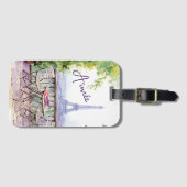 Watercolor Eiffel Tower Paris Gepäckanhänger (Vorderseite (Horizontal))