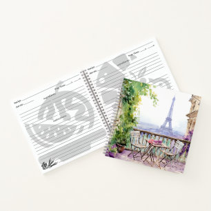 Watercolor Eiffel Tower Paris Notizblock