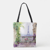 Watercolor Eiffel Tower Paris Tasche (Rückseite)