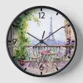 Watercolor Eiffel Tower Paris Uhr (Vorderseite)