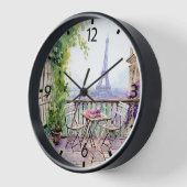 Watercolor Eiffel Tower Paris Uhr (Winkel)