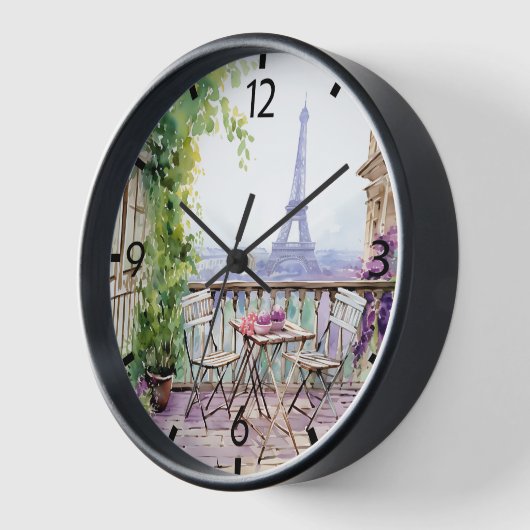 Watercolor Eiffel Tower Paris Uhr (Winkel)