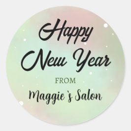 Watercolor - Eigene Markenbezeichnung für Wasserfa Runder Aufkleber