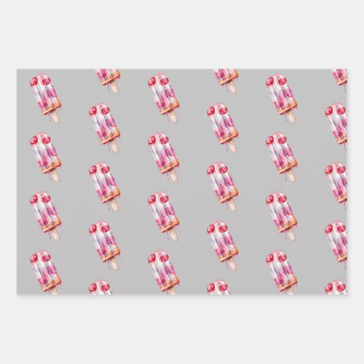 Watercolor-Eisverpackungspapier Geschenkpapier Set (Vorderseite 2)