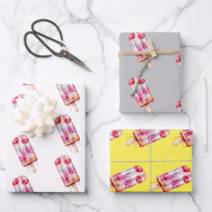 Watercolor-Eisverpackungspapier Geschenkpapier Set