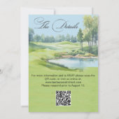 Watercolor Elegant Golf Wedding w/Details Einladung (Rückseite)