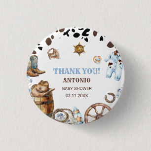 Watercolor elegant Little Cowboy RodePaper Napkin Button