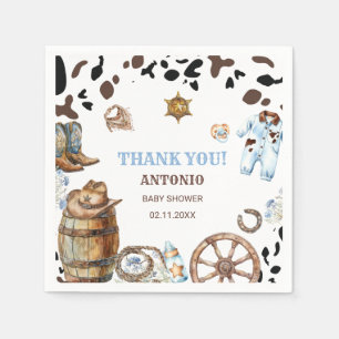 Watercolor elegant Little Cowboy RodePaper Napkin Serviette