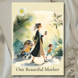 Watercolor Elegant Mom - Mother's Day card Karte