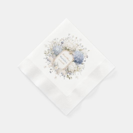 Watercolor elegant Royal Botanique hydrangea flowe Serviette (Ecke)