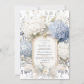 Watercolor Elegant  Something Blue Bridal Shower Einladung (Vorderseite)