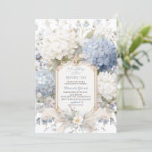 Watercolor Elegant  Something Blue Bridal Shower Einladung (Stehend Vorderseite)