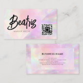 Watercolor elegante pinkfarbene feminine mädchenha visitenkarte (Vorne/Hinten)