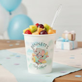 Watercolor Elephant Airplane Baby Shower Cup Pappbecher