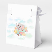 Watercolor Elephant Airplane Baby Shower Favor Box Geschenkschachtel (Rückseite)