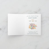 Watercolor Elephant Airplane Boy Invitation Einladung (Innenseite)