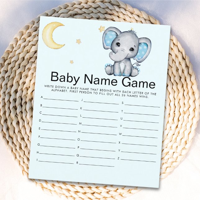 Watercolor Elephant Baby Shower Boy, Blue and Gray (Von Creator hochgeladen)