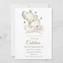 Watercolor Elephant Baby Shower Invitation Einladung