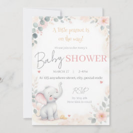 Watercolor Elephant Baby Shower Invitation Einladung
