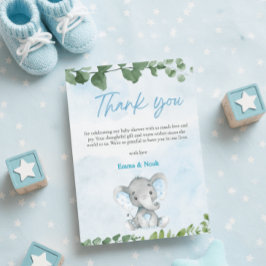 Watercolor Elephant Baby Shower Thank You Card Dankeskarte