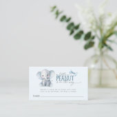 Watercolor Elephant Blue Bowtie Diaper Raffle Card Visitenkarte (Stehend Vorderseite)