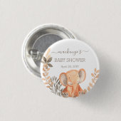 Watercolor Elephant Boho Safari Button (Vorne & Hinten)
