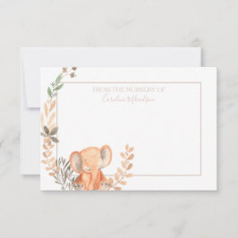 Watercolor Elephant Boho Safari Dankeskarte