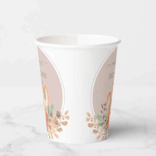 Watercolor Elephant Boho Safari Pappbecher (Links)