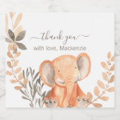 Watercolor Elephant Boho Safari Schaumweinetikett (Einzelnes Label)