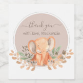 Watercolor Elephant Boho Safari Weinetikett (Einzelnes Label)