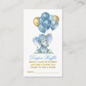 Watercolor Elephant Bow Diaper Raffle Balloons Begleitkarte (Vorderseite)