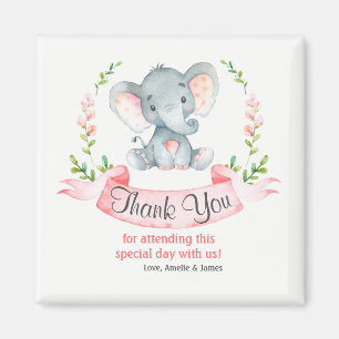 Watercolor Elephant Girl Danke Magnet