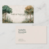 Watercolor Emerald Forest Gold Frame Elegant Visitenkarte (Vorne/Hinten)