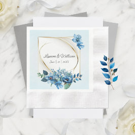 Watercolor Emery Floral Wedding Napkins Serviette