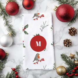 Watercolor Englisch Robin Christmas Holiday Geschirrtuch