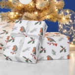 Watercolor Englisch Robin Christmas Weihnachtsgesc Geschenkpapier<br><div class="desc">Dieses hübsche Rotbrust-Englisch Robin ist hochgeladen,  um Ihnen eine schöne Urlaubssaison zu wünschen. Verwenden Sie für alle Ihre Geschenkverpackungen.</div>
