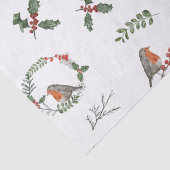 Watercolor Englisch Robin Christmas Weihnachtsgesc Seidenpapier (Detail)