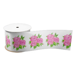 Watercolor - Englische Rose Satinband