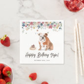 Watercolor English Bulldog Birthday Danke Serviette (Beispiel)