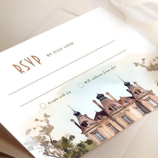 Watercolor English Manor UAWG/Reply Card Einladung