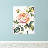 Watercolor english rose leinwanddruck (Insitu (Holzboden))
