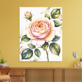 Watercolor english rose leinwanddruck (Insitu (Wohnzimmer))